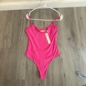 Pink Spaghetti Strap Bodysuit